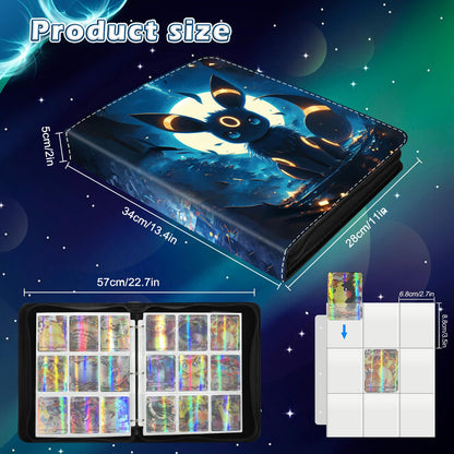 Card collecting album, Portable PU trading card album, 50 pages 900 card capacity card binder, Gifts for collectors and kids.