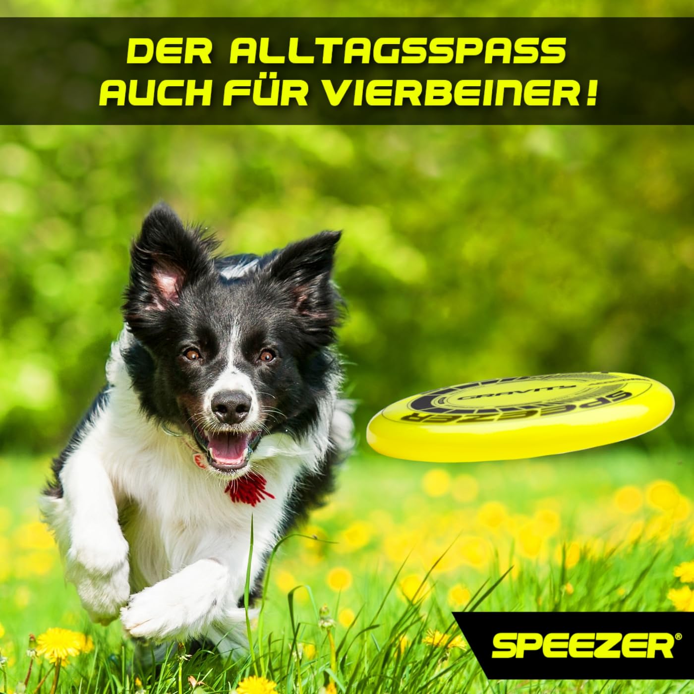 SPEEZER® Gravity Frisbee 175g - the neon yellow professional throwing disc is the outdoor fun sports game - frisbee disc for children adults - ultimate flying disc beach toy frisbee ring throwing ring
