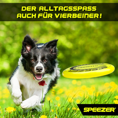 SPEEZER® Gravity Frisbee 175g - the neon yellow professional throwing disc is the outdoor fun sports game - frisbee disc for children adults - ultimate flying disc beach toy frisbee ring throwing ring