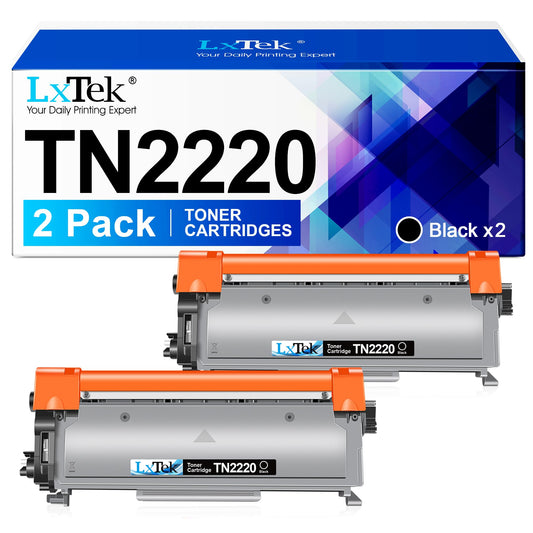 LxTek TN2220 Compatible Toner for Brother MFC-7360N MFC-7460DN MFC-7860DW FAX-2840 FAX-2940 HL-2130 HL-2240 HL-2250DN HL-2135W DCP-7055 DCP-7055W DCP-7065DN (2 Black)