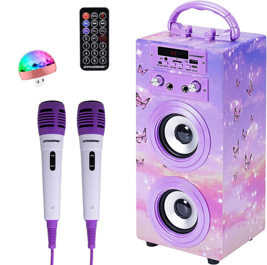DYNASONIC 3rd Gen - Karaoke Microphone Toy, perfect for unique gifts for kids, girls, toys, karaoke microphone kids toy (025-18 Lights)