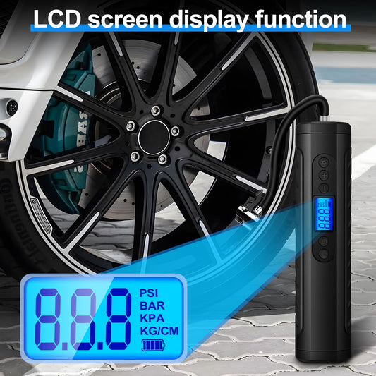 NWOUIIAY Electric Bike Air Pump 6000mAh Mini Portable Bike Air Pump Air Compressor 150 PSI with Digital Display USB Charging Suitable for Cars Motorcycles Bicycles Ball Games