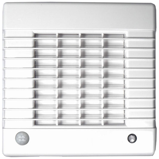 Bathroom exhaust fan with overrun timer, motion sensor, powerful motor, and ball bearings | Dalap 100 LVMZ