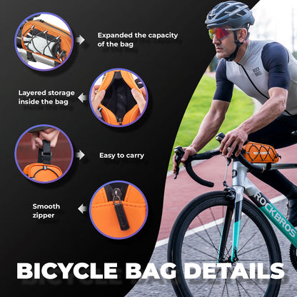 ROCKBROS bike bag for MTB road bike E-Bike 1L Reflective Orange