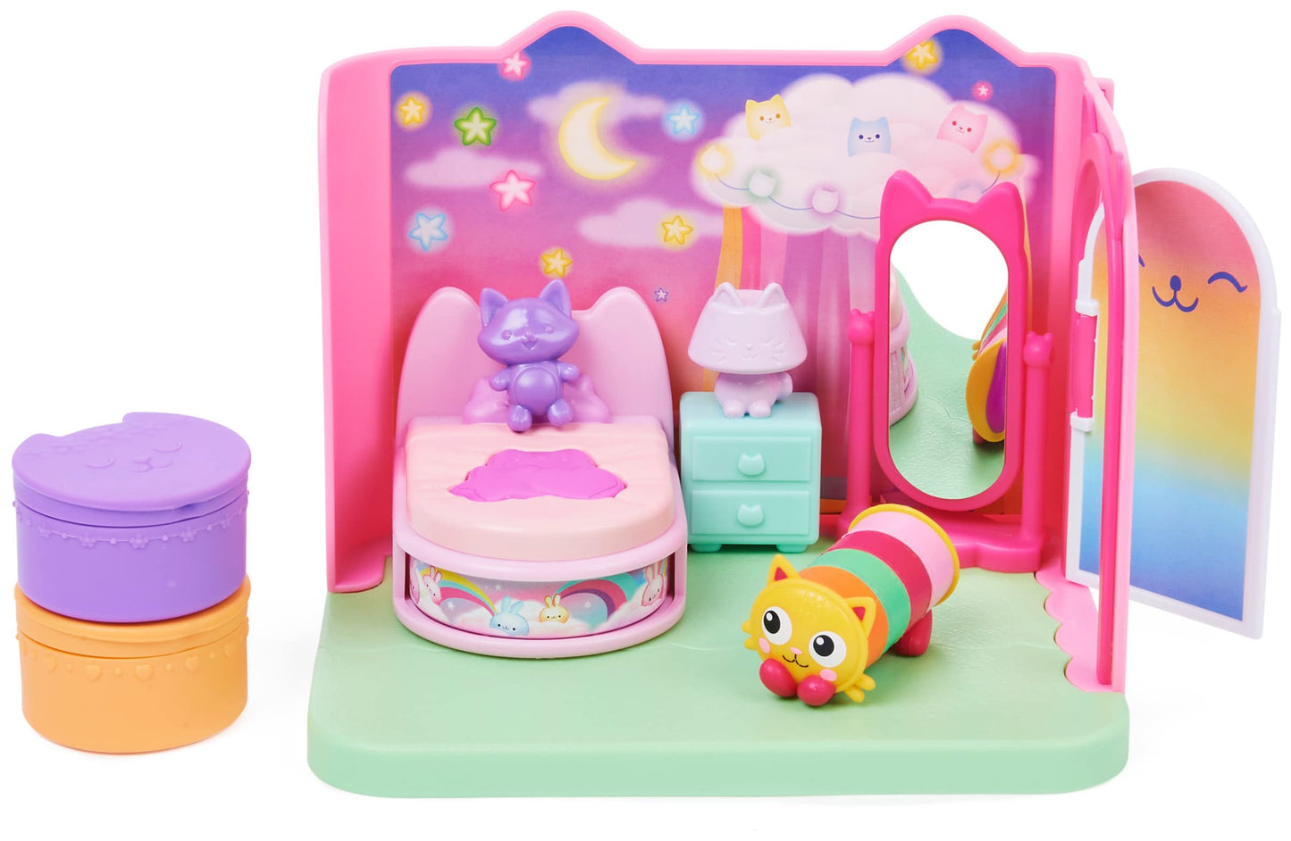 Gabby's Dollhouse, Purrific Pool Party Playset with Gabby and Kitty Fairy Figure & Deluxe Room, Sweet Dreams, Cozy Bedroom with Cuddle Cat