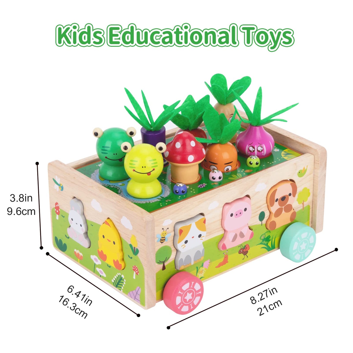 Montessori toy for 1 2 3 year olds | Carrot stacking game wooden | Montessori gift for girls boys | Kids wooden toy motor skills toy for 1 year olds