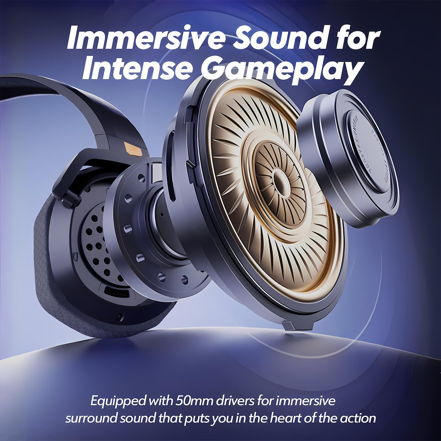 NUBWO G06 Dual Wireless Gaming Headset with microphone for PS5, PS4, PC, Mobile: 2.4 GHz Wireless + Bluetooth - 100 hours - 50mm driver - Orange
