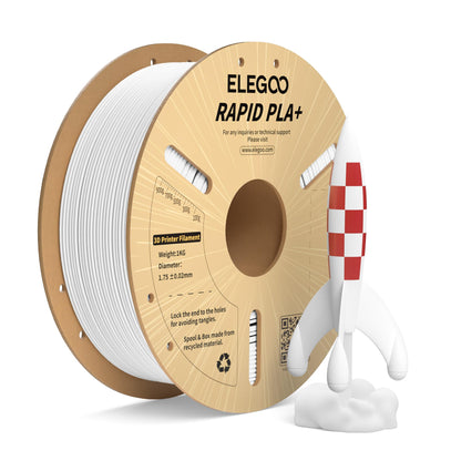 ELEGOO High Speed PLA+ Filament 1.75mm White 1 KG, Rapid PLA Plus 3D Printer Speedy Filament, 600 mm/s High Speed Printing, Dimensional Accuracy +/-0.02mm, 1kg Spool (2.2lbs)