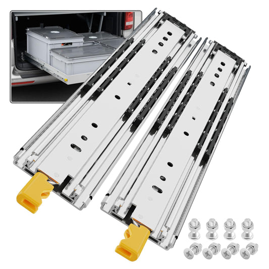 SHUHANG Heavy Duty Drawer Slides Full Extension 900mm with Lock, Capacity 220KG, Ball Bearing Drawer Runners, Side Mount, 1 Pair (2 pieces)
