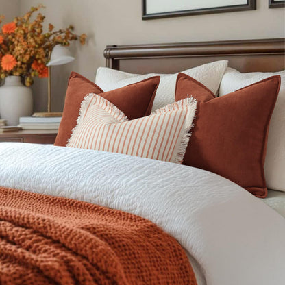ZWJD Rust Pillow Cover 60x60 2-Pack Chenille Pillowcases Sofa Cushion Covers with elegant design, soft and luxurious decorative throw pillows for couch, bed, and home décor.