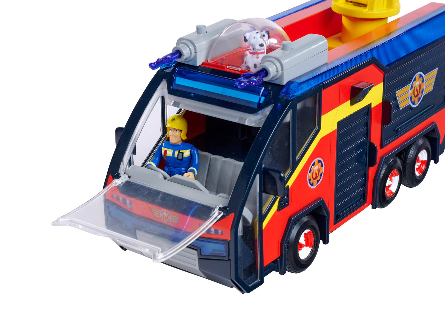 Fireman Sam Fire Engine Jupiter with light effects - Sturdy toy vehicle for children aged 3 and up, large emergency vehicle with sound and light, perfect for firetruck fans.