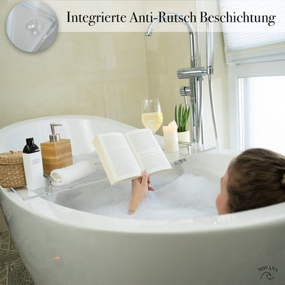 Novana bathtub tray [acrylic glass] | 73cm | bathtub shelf bathtub tray bathtub tray for bathing bathtub accessories tray decoration bathroom bathroom accessories - Choose size now!