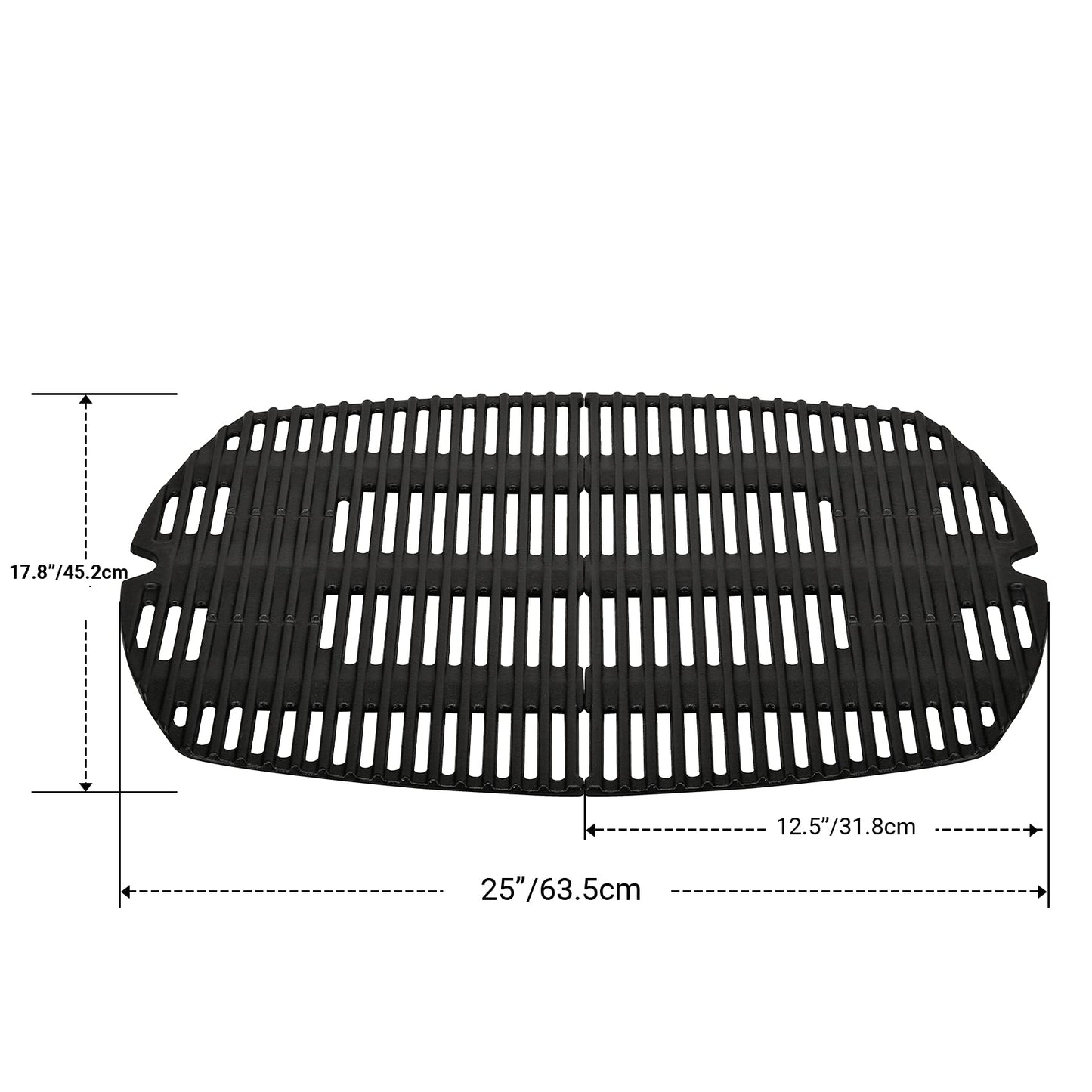 onlyfire cast iron cooking grate for Weber Q300, Q320, Q3000, Q3100, Q3200 Series Gas Grill, BBQ replacement for Weber 7646-2 Pack