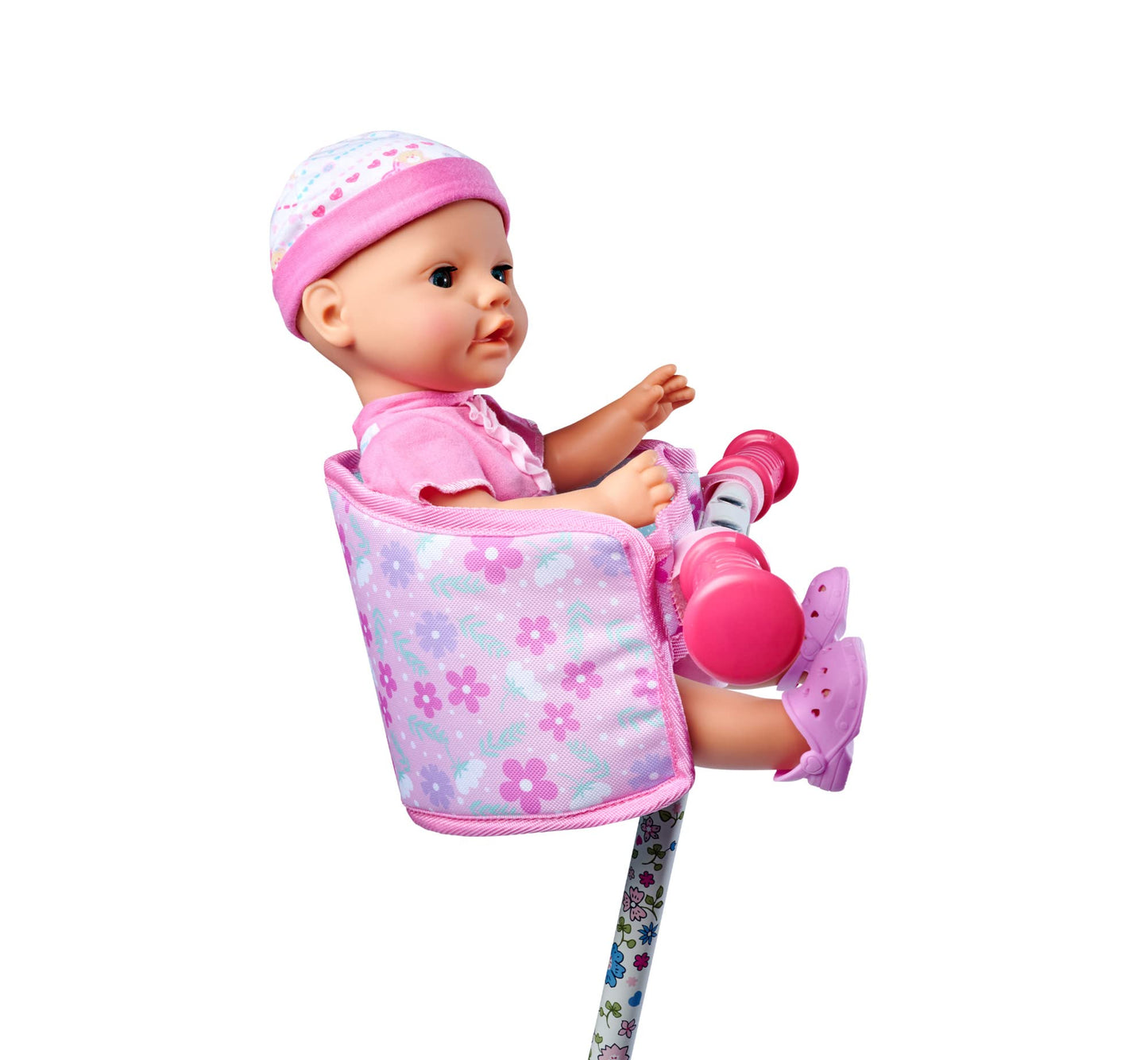 Simba 105560018 - New Born Baby Bike Seat with Harness, Doll Accessories & 105560059 - New Born Baby Bike Helmet, bike helmet and bottle for filling, for 38-43cm dolls, for ages 3+