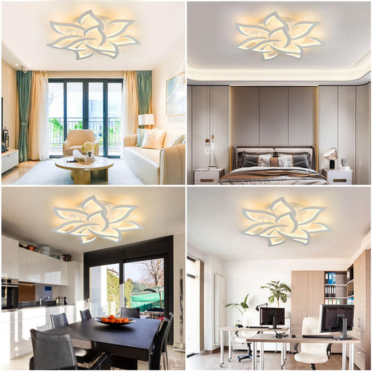 Sky angle LED ceiling light Dimmable, living room lamp with remote control, bedroom ceiling light modern ceiling lighting, Dimming 10 heads/Ø85cm/90W.