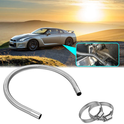 Exhaust hose for power generators, Cakapapo 300CM car stainless steel exhaust pipe, with two stainless steel clamps for diesel heaters