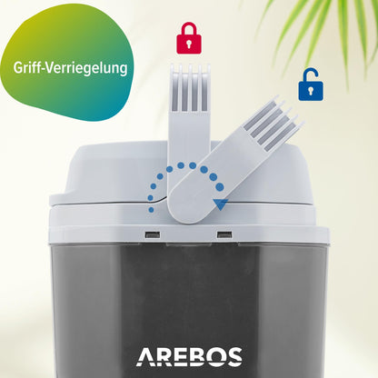 Arebos 25 Liter cooling box | for cooling and keeping warm | Mini fridge | Thermoelectric cooling box | with ECO mode | 12/230 V for car and socket | electric cooling box | Anthracite.