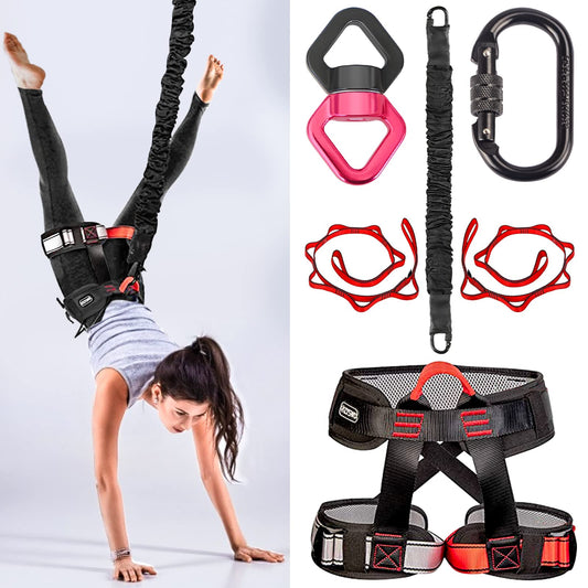 DASKING Heavy Bungee Band Set, Air Yoga Resistance Bungee Stretch Belt, 4D Bungee Dance Rope, Exercise Resistance Belt Training Fitness Home Gym Professional Training Equipment
