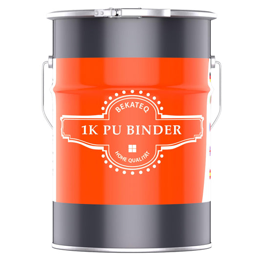 1K PU binder adhesive for outdoor stone carpet, UV-resistant, 4kg clear glossy - no yellowing, elastic, sealing, sufficient for 100kg marble chippings - BEKATEQ BK-667PU.