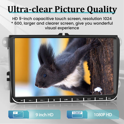 NHOPEEW Android car radio for VW Golf 5 6 MK5 MK6 Caddy Beetle Jetta Passat Polo Tiguan Touran RCD 330 360 / Seat/Skoda, Apple Carplay and Android Auto 9-inch 2+64G + AHD rear view camera