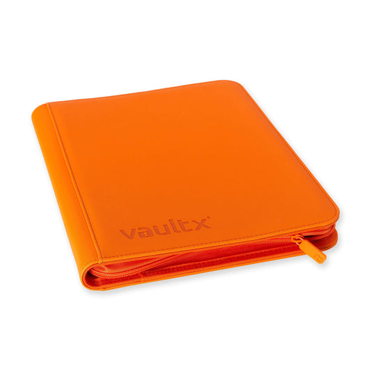 Vault X 9-Pocket Trading Card Binder with Zipper, 360 cards, Premium Exo-Tec album material, 20 side-loading pages, collector's folder for Trading Card Games, Sports Cards, TCG (Orange)