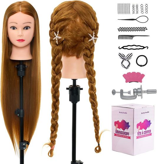 "Neverland Beauty 30" Practice Head Styling Mannequin 100% Synthetic Hair Wig Head Doll Head Training Heads Styling Head Training Head With Stand + DIY Hair Accessories styling Set"