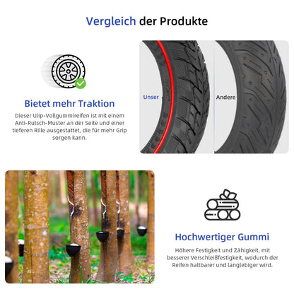 ULIP 50/75-6.1 Solid Scooter Tire 8.5 Inch High Elastic Solid Rubber Tire e Scooter Solid Tire for Xiaomi M365 Pro Pro2 1S MI3 and 8.5 Inch Scooter