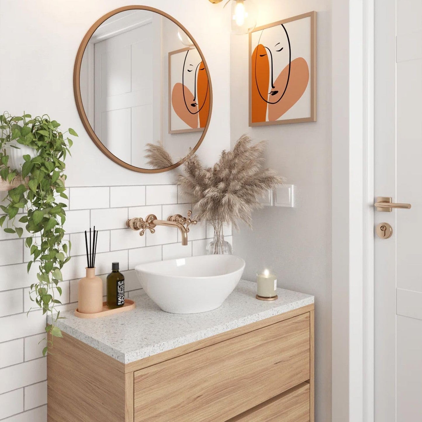 Rea Countertop Washbasin SOFIA WHITE Sink Hand Washbasin Washbowl Bathroom Basin made of high-quality ceramic (White)