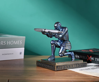 HDMbigmi Knight pencil holder pen stand desk organizer and accessories resin pen holder as a gift with a fancy pen for office and home desk organizer (blue)