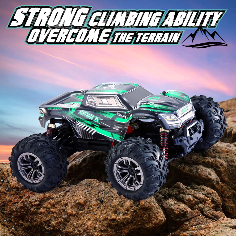 VATOS Remote Control Car 4WD RC Car 26 km/h All Terrain Car 1:20 RC Monster 2.4 GHz Electric Racing Truck RC Crawler Toy Car for Adults and Kids (Green-1)