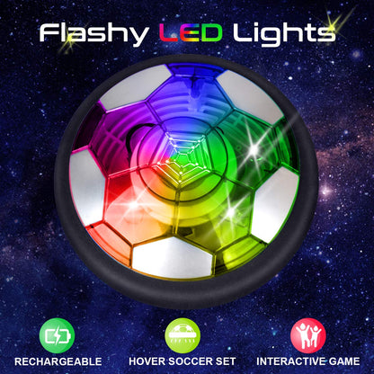 SUNACE Air Power Soccer Kids Toy - Hover Ball with Powerful LED Lighting and Foam Bumpers for Indoor Outdoor Play, Toy for Boys and Girls Hover Ball Game Kids