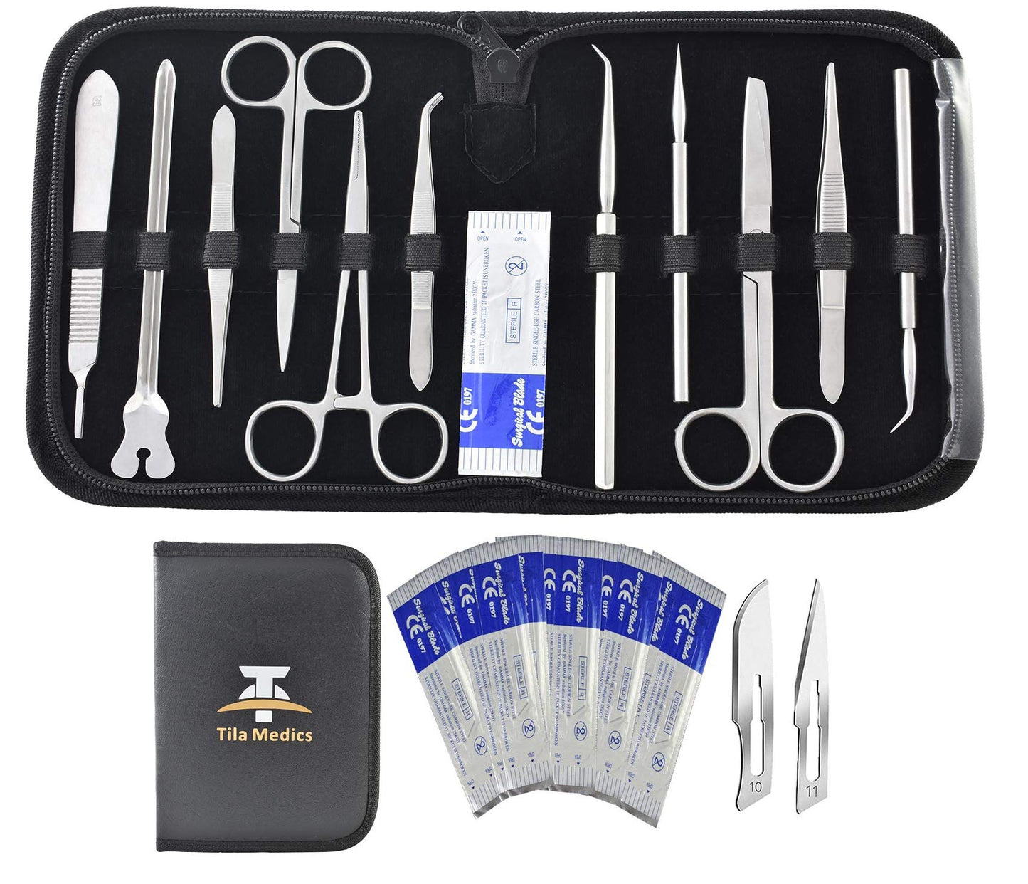 Dissection kit 22 pieces Dissecting tools for medical biology & veterinary students Anatomy lab Botany Animal frog etc Premium stainless steel.