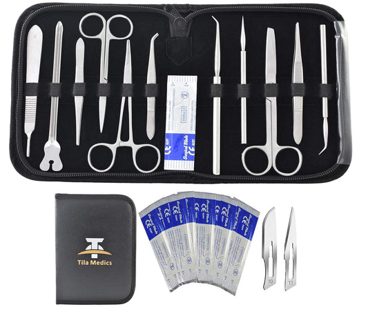 Dissection kit 22 pieces Dissecting tools for medical biology & veterinary students Anatomy lab Botany Animal frog etc Premium stainless steel.