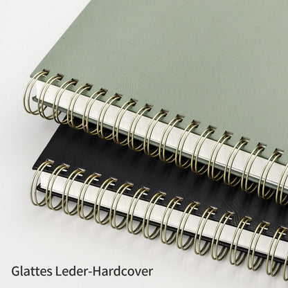 RETTACY B5 Dotted Notebook, Bullet Dot Journal with 100gsm Thick Paper, 150 Sheets, for Office and School, Leather Cover, Light Green, 17.6cm x 25cm