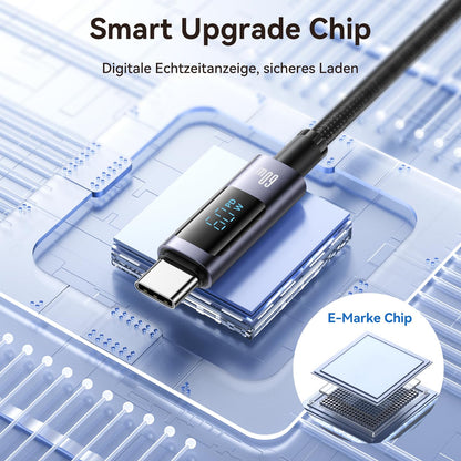 Enablink 6 in 1 Multi USB C Charging Cable, 60W USB Cable, Multiple Fast Charging Cable with LED Display USB A/C to iP/Micro/Type C Nylon Universal Charging Cable for Galaxy S21/S20 Laptop Tablet Phone (1.2M)
