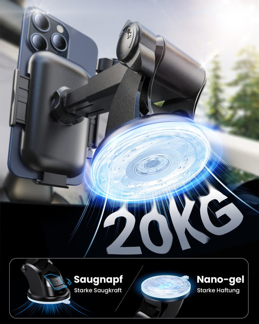 andobil Car Phone Holder [2025 Latest Suction Cup] 3 in 1 Suction Cup & Vent Holder Universal Car Mount Accessory for iPhone 17 Pro Max Air 16/15/14/13/12 Samsung Galaxy S24 Ultra/S23/S22, etc.