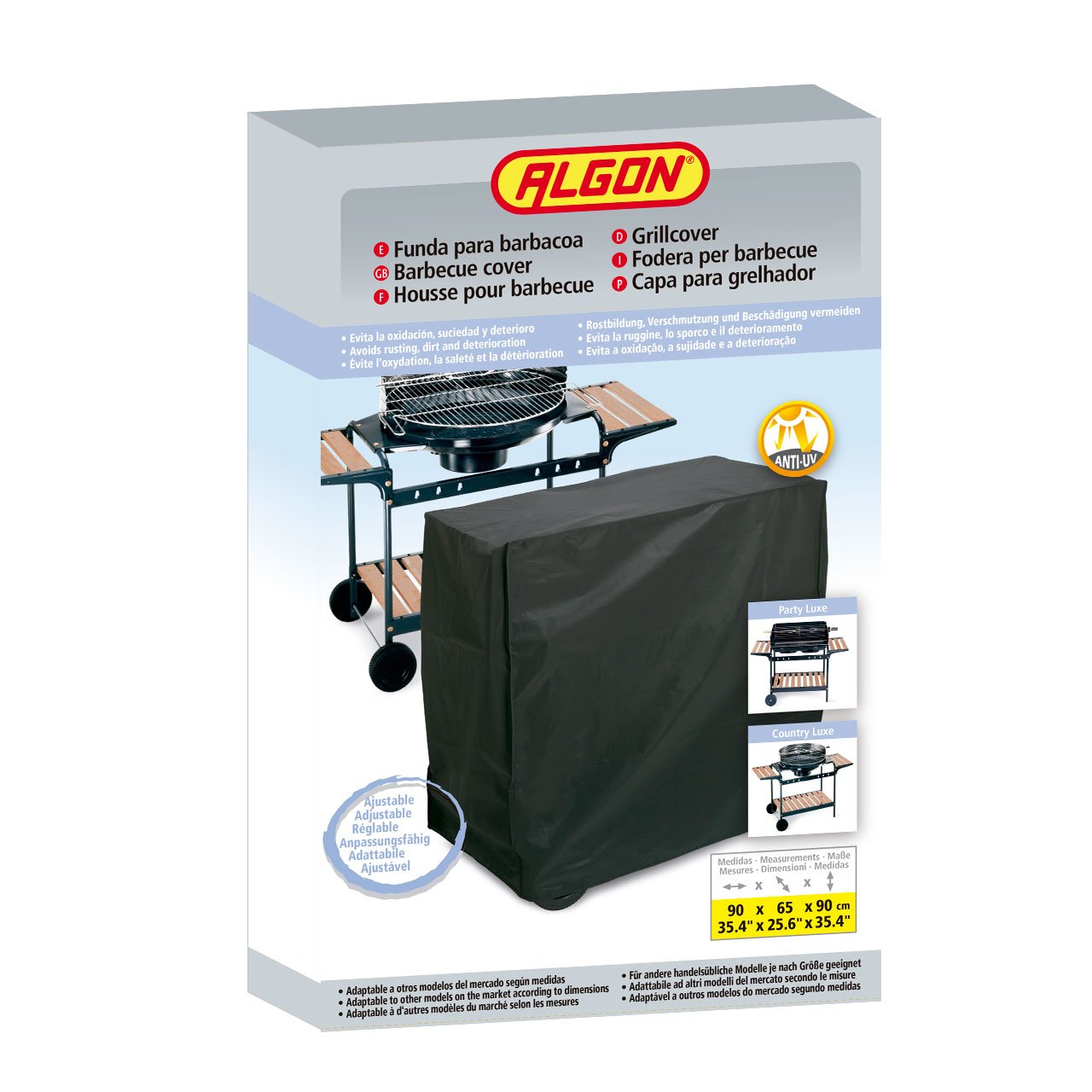 Cook'in Garden Media M garden cart for grill/plancha/worktop - L 93.5 × W 67 × H 80.5 cm & Rayen AA236 grill cover, rectangular, PEVA (Polyethylene-Vinyl Acetate), Black, 90 x 65 x 90 cm