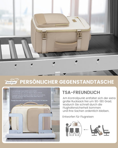 LOVEVOOK Ryanair Carry-on 40x20x25, 20L Travel Backpack for Women, Ryanair Carry-on Backpack, Women's Backpack, Cabin Bag Travel Backpack for Eurowings, Wizz Air, Vacation Must Haves - Khaki Beige