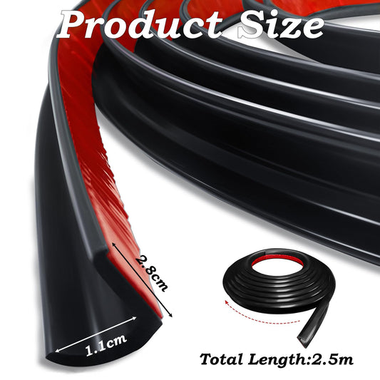 J Shape RV Gutter, 2.5M Adhesive Back, Roof Rain Diverting Strip for RV, Truck, Motorhome, Boat, Car, Van, Door, Camper
