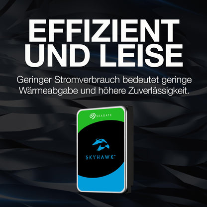 Seagate SkyHawk 4TB Internal HDD, video recording for up to 64 cameras, 3.5 inch, 256MB cache, SATA 6GB/s, silver, includes Data Rescue Service (ST4000VXZ16)