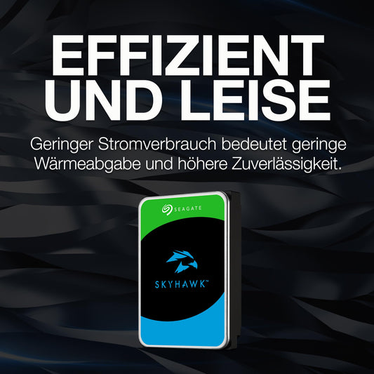 Seagate SkyHawk 4TB Internal HDD, video recording for up to 64 cameras, 3.5 inch, 256MB cache, SATA 6GB/s, silver, includes Data Rescue Service (ST4000VXZ16)