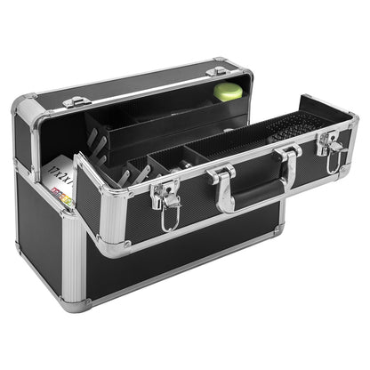 anndora tool box long - L 45 x W 23 x H 34 cm - universally usable - variable dividers - lockable - color black