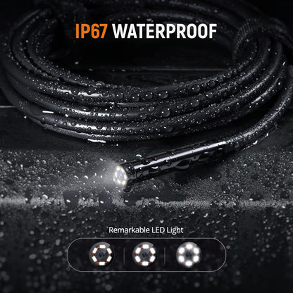 DEPSTECH Endoscope Camera with Light, 1080P Dual Lens Inspection Camera with 4.3 inch IPS Screen, IP67 Waterproof for Industrial/Home Inspections, 5m Pipe Inspection Snake Camera.