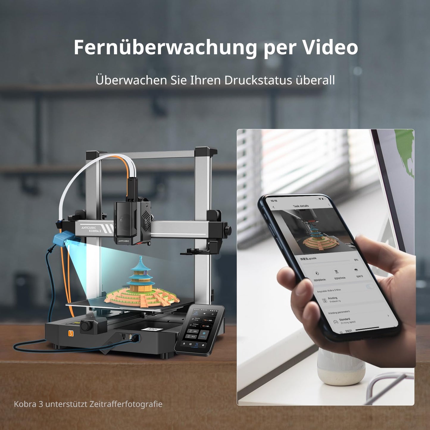 ANYCUBIC 3D printer camera, real-time view, video remote monitoring 3D printer accessory for Viper 3/ Viper 3 Combo and Viper 2 Pro/Plus/Max.