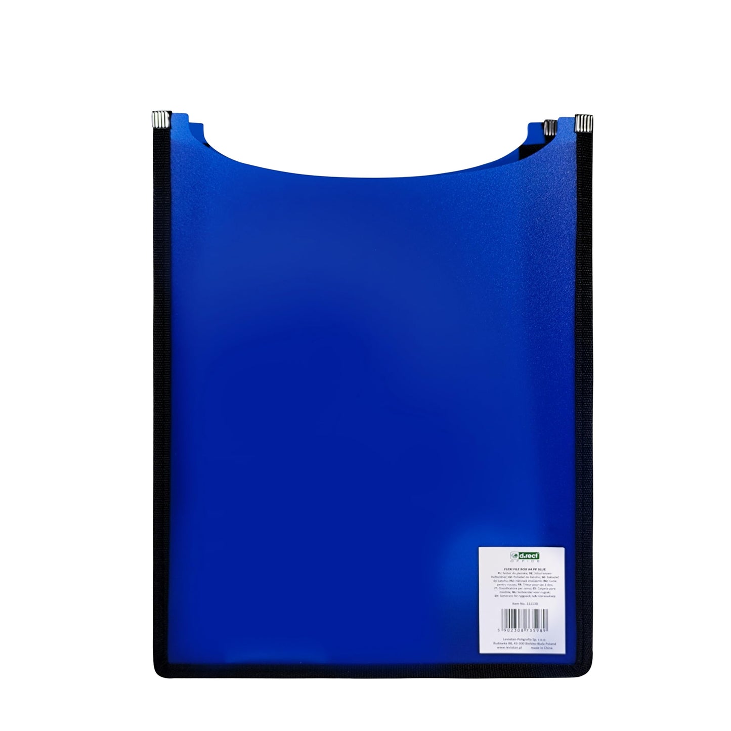 D.RECT 6-piece A4 schoolbag filing box, top open, kids plastic filing box for folders, books, notebooks, pads and documents, sturdy folder for backpack, blue.