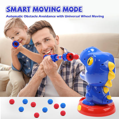 EagleStone Moving Dinosaur Shooting Game for Kids, Spaying & Auto-Scoring, Dino Target Game with 2 Pump Guns, 48 Foam Balls, Sound, Gift for Boys & Girls, Party Game