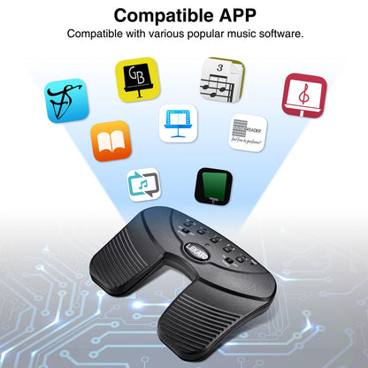 LEKATO Bluetooth Page-Turning Pedal Silent Music Sheet Page Turner Foot Pedal for Tablet and Phone