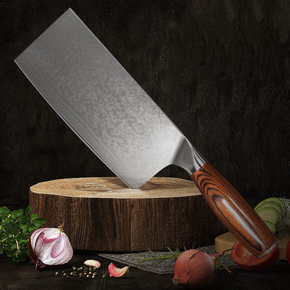Home Safety Damascus Knife Sharp Damascus Chef's Knife - Professional Meat Knife made of authentic Damascus steel for kitchen - Hand-forged Cleaver, non-slip Pakkawood handle + Gift box