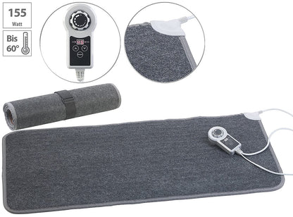 infactory Bathroom Heated Rug: Heatable floor mat, fleece fabric, 105x55cm, 60 °C, 155 W (Floor mat, heated rug for camper, mattress topper)
