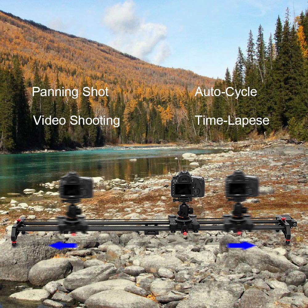 GVM 120cm camera slider motorized, photography slider supports video mode, time-lapse photography, horizontal, tracking, and 120° panoramic shots for recording video film DSLR cameras.